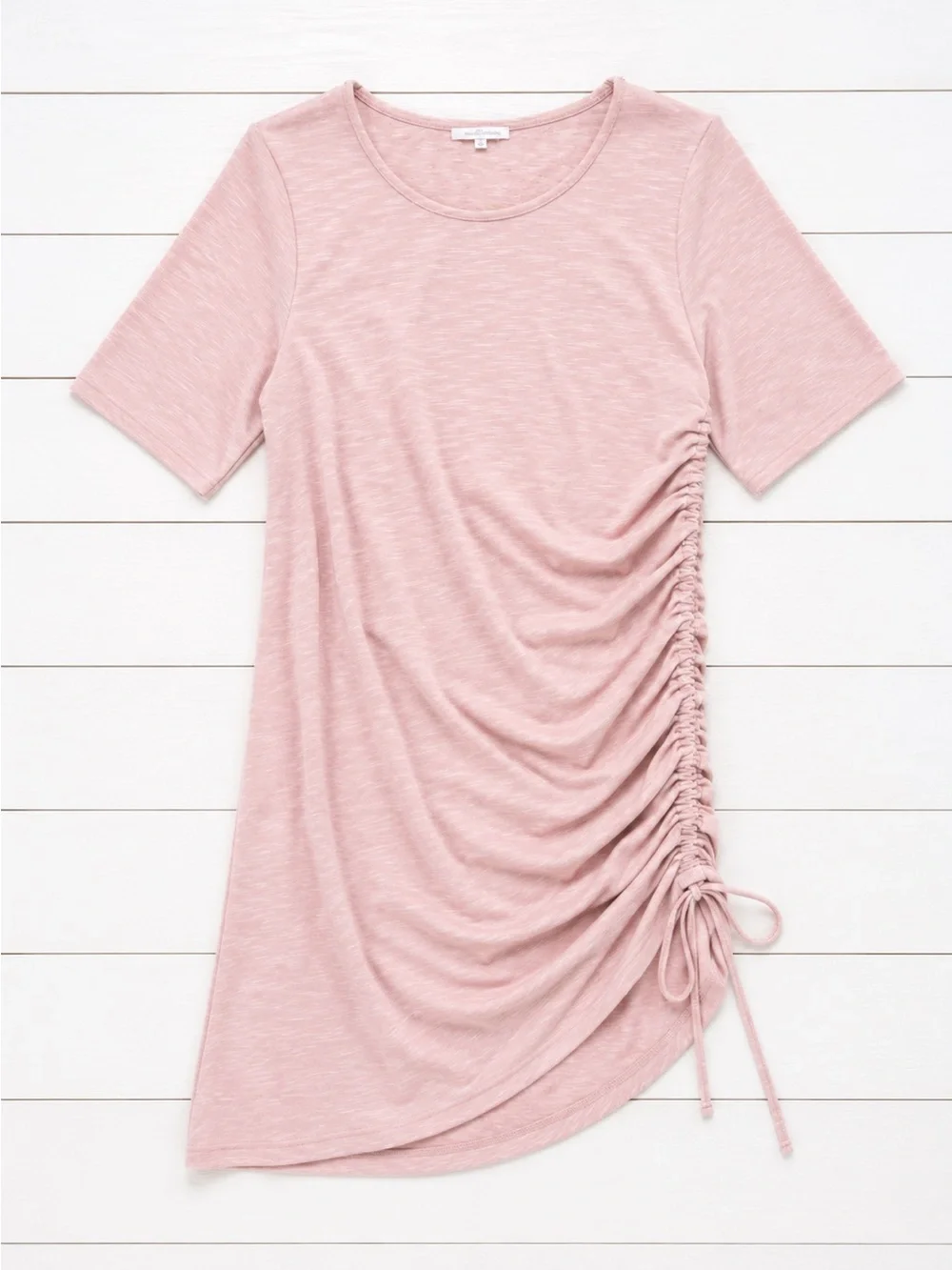 BNWT River Island Light Pink Ruched Side Midi Dress - Picture 3 of 5